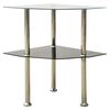 vidaXL Sidobord med 2 hyllor transparent/svart 38x38x50 cm h&auml;rdat glas