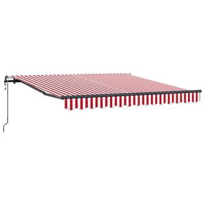 vidaXL Utdragbar markis R&ouml;d och Vit 350 x 250 cm Duk och Aluminium