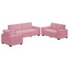 vidaXL Soffgrupp med dynor 3 delar rosa sammet