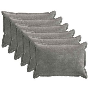 vidaXL Kudd&ouml;verdrag 6 pcs HOUTEN M&ouml;rkgr&aring; 50 x 80 cm Chenilletyg