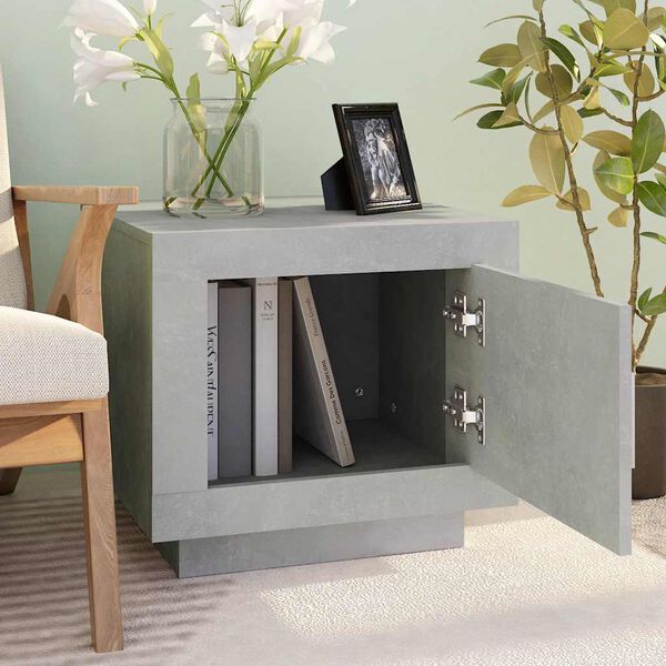 vidaXL Soffbord betonggr&aring; 51x50x45 cm konstruerat tr&auml;