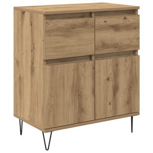 vidaXL Sideboard Artisan Ek 60 x 35 x 70 cm Konstruerat tr&auml; och j&auml;rn