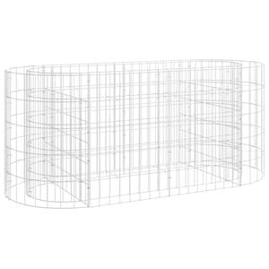 vidaXL Planteringsgabion galvaniserat j&auml;rn 120x50x50 cm