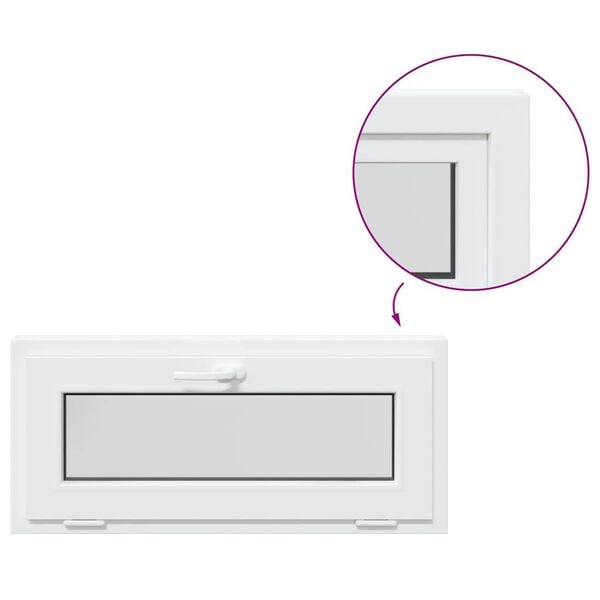 vidaXL K&auml;llarf&ouml;nster "RISOR" 90x40 cm lutande 2 glas vit