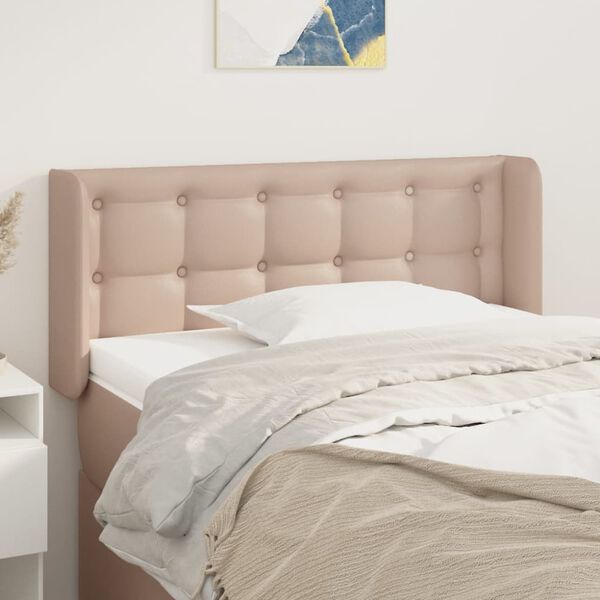 vidaXL S&auml;nggavel med kanter cappuccino 103x16x78/88 cm konstl&auml;der