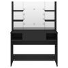 vidaXL Sminkbord med LED-belysning 100x40x135 cm MDF svart