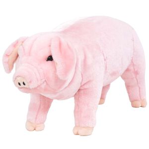 vidaXL St&aring;ende leksaksgris plysch rosa XXL