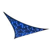 Perel Solsegel med LED stjärnhimmel 3,6 m trekantigt mörkblå