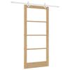 vidaXL Skjutd&ouml;rr Naturf&auml;rg 93 x 202 cm Massivt talltr&auml; och glas