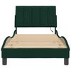 vidaXL Bed Frame with LED without Mattress "Hanko" Dark Green 80x200 cm Velvet