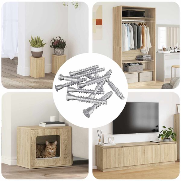 vidaXL Konfirmationsskruvar 12 pcs Silver &Oslash;7 x 50 mm Metall