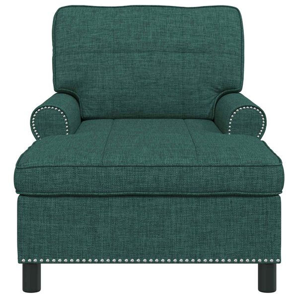 vidaXL Chaise Lounge med kudde Mörkgrön 91 x 157 x 91 cm tyg