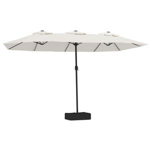vidaXL Parasoll dubbelt sandvit 449x265 cm