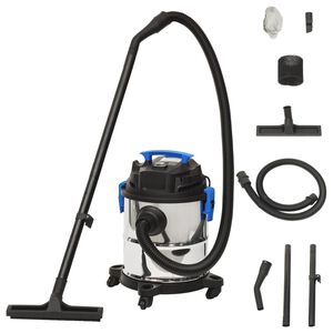 vidaXL V&aring;t- och torrdammsugare 1200 W 20 L silver