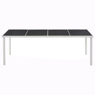 vidaXL Trädgårdsbord svart 220x90x74,5 cm stål