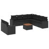 vidaXL Loungegrupp 10 delar med svarta dynor konstrotting