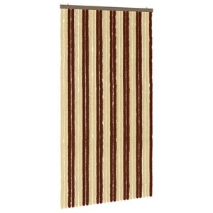vidaXL Insektsgardin Chenille Brun och beige 118 x 220 cm 100% PP