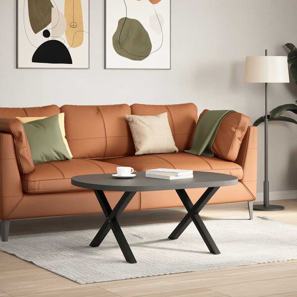 vidaXL Soffbordsben X-formade 2 st svarta 70x(42-43) cm stål