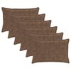 vidaXL Kudd&ouml;verdrag 6 st HOUTEN Ljusbrun 40 x 60 cm Faux Kaninp&auml;ls