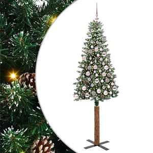 vidaXL Smal julgran med 300 LED-lampor Gr&ouml;n 180 cm PVC och solid furu