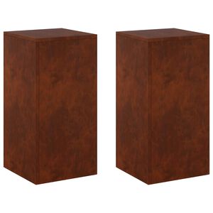 vidaXL V&auml;xtst&auml;ll 2 pcs Rostig 30 x 30 x 60 cm V&auml;derbest&auml;ndig st&aring;l