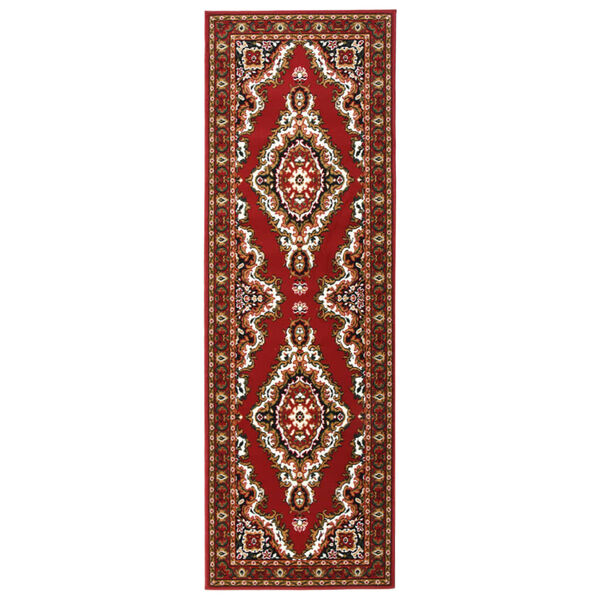 vidaXL G&aring;ngmatta r&ouml;d orientalisk BCF 80x250 cm