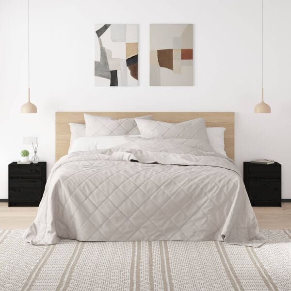 vidaXL S&auml;ngbord 2 st svart 40x31x50 cm massivt furu