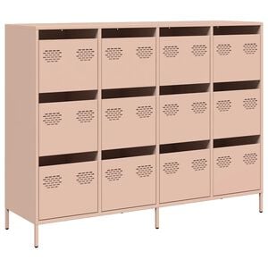vidaXL Sk&auml;nk rosa 135x39x103,5 cm kallvalsat st&aring;l
