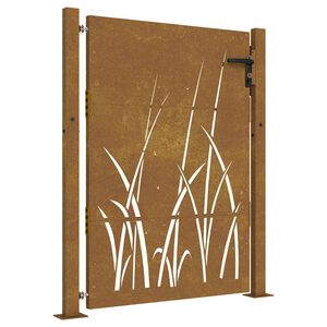 vidaXL Tr&auml;dg&aring;rdsgrind 100x150 cm cortenst&aring;l gr&auml;sdesign