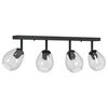 vidaXL Takspotlight Svart 73,5 x 13 x 26 cm Glas och Metall