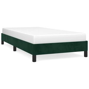 vidaXL S&auml;ngram utan madrass m&ouml;rkgr&ouml;n 80x200 cm sammet