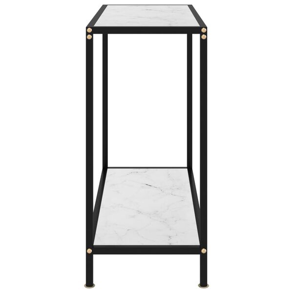 vidaXL Konsolbord vit 80x35x75 cm h&auml;rdat glas