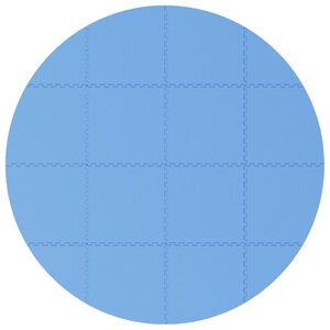 vidaXL Pool grundmatta 16 st &Oslash; 235 cm Rund EVA-skum Bl&aring;