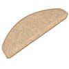 vidaXL Trappmattor 15 st 65x21x4 cm ljusbruna halvrunda stora