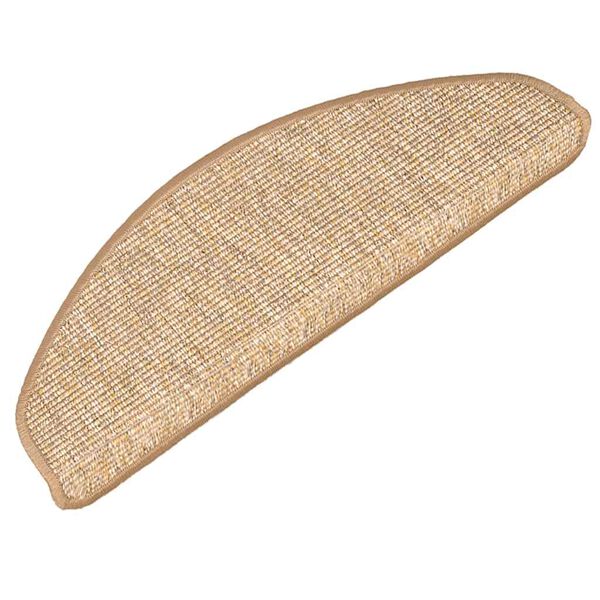 vidaXL Trappmattor 15 st 65x21x4 cm ljusbruna halvrunda stora