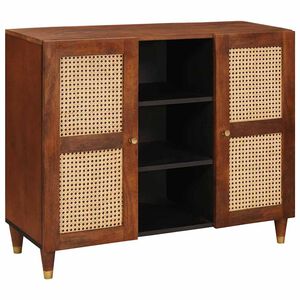 vidaXL Sideboard Brun 90 x 33,5 x 75 cm Massivt mangotr&auml;