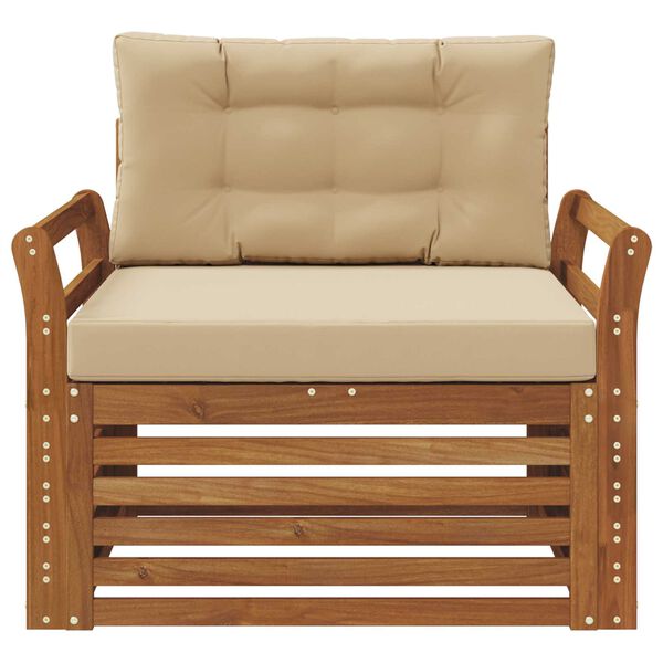 vidaXL Utomhussoffset Massivt akaciatr&auml; och polyester Naturf&auml;rg