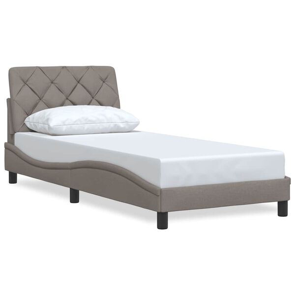 vidaXL Bed Frame without Mattress Taupe 90x200 cm Fabric