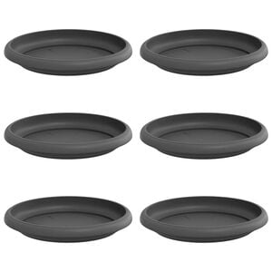 vidaXL Rund Blomkruka 6 st Svart &Oslash; 14 x 2 cm Plast