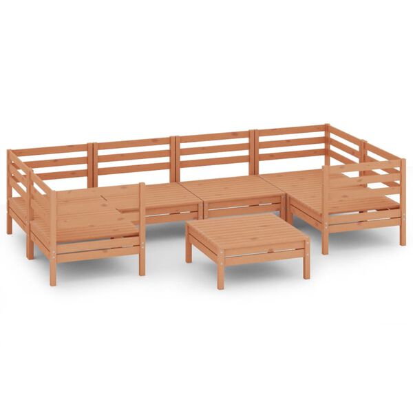 vidaXL Loungegrupp f&ouml;r tr&auml;dg&aring;rden 7 delar honungsbrun massiv furu