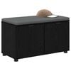 vidaXL Hallb&auml;nk med kudde med lagring Svart Ek 80 x 46 x 46 cm