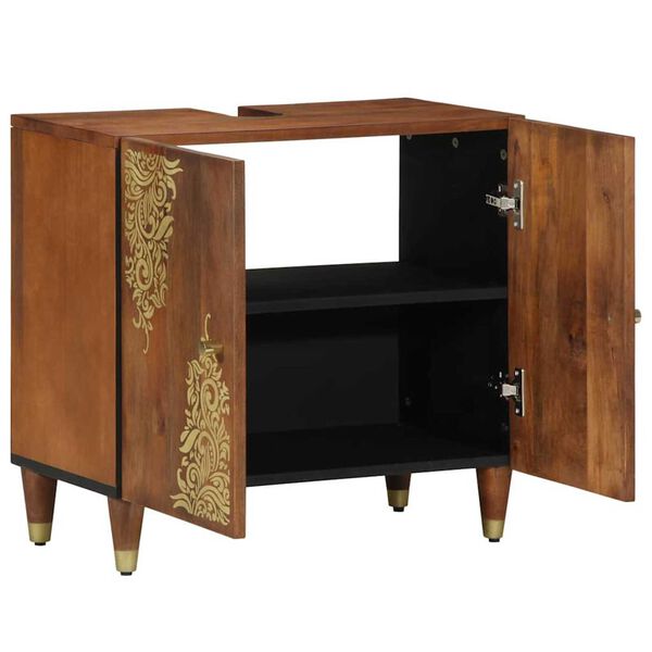 vidaXL Diskbänksskåp Honung brun 62 x 33 x 58 cm Massivt mangoträ