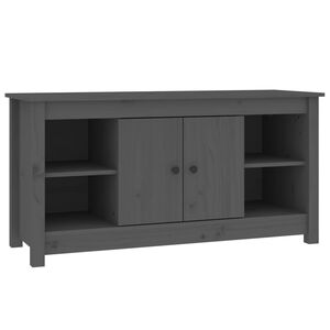 vidaXL Tv-b&auml;nk gr&aring; 103x36,5x52 cm massiv furu