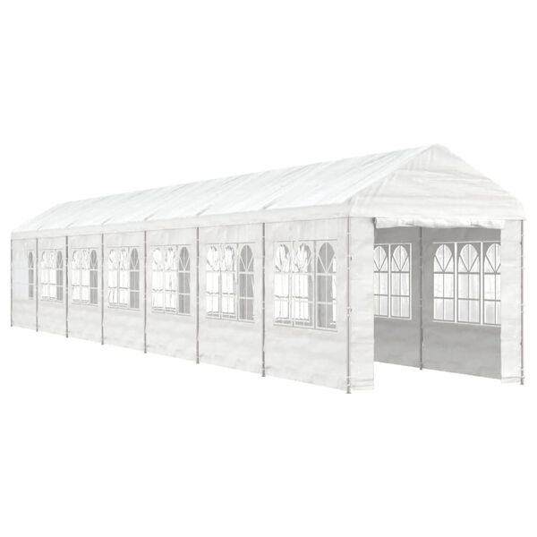 vidaXL Paviljong med tak vit 15,61x2,28x2,69 m polyeten