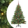 vidaXL Konstgjord julgran med 150 LED-lampor Gr&ouml;n 120 cm PE och PVC
