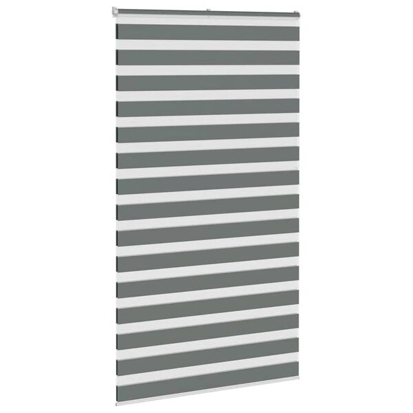 vidaXL Rullgardin zebra mörkgrå 135x230 cm tyg bredd 130,9cm polyester