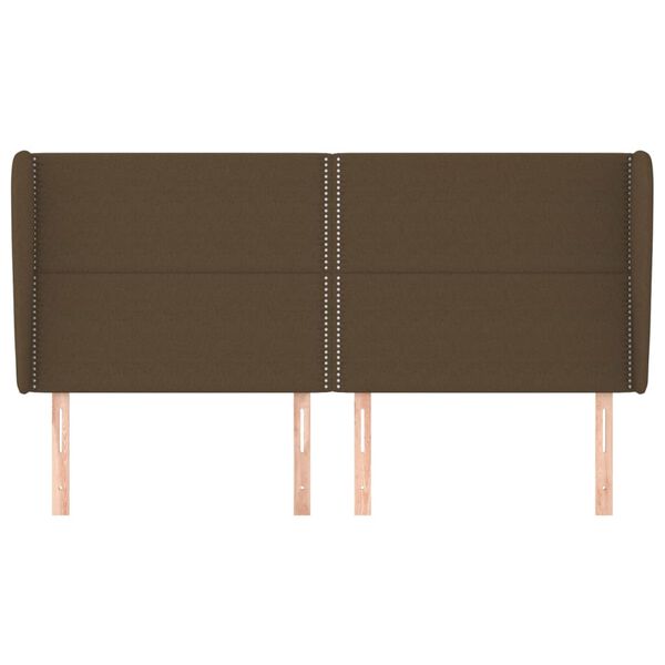 vidaXL S&auml;nggavel med kanter m&ouml;rkbrun 183x23x118/128 cm tyg