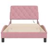 vidaXL Bed Frame with LED without Mattress Pink 100x200 cm Velvet