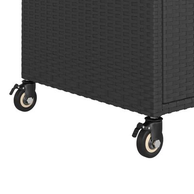 vidaXL Serveringsvagn med låda svart 100x45x97 cm konstrotting