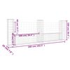 vidaXL U-formad gabionkorg med 3 stolpar järn 260x20x100 cm
